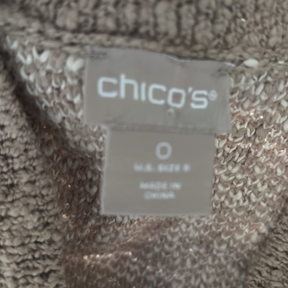 Chico’s Long Sleeved Tweed Sweater - Colors Tan And Cream - Picture 5 of 5